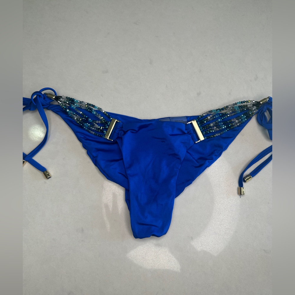 Beach Bunny Rare Beaded Sapphire Blue Bikini Luxury Swim Set | Size M & S - Picture 11 of 17